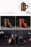 Round purple queen of Pu'er Filter tea cup ceramic cups office cups gift travel kung fu for teas 300ML