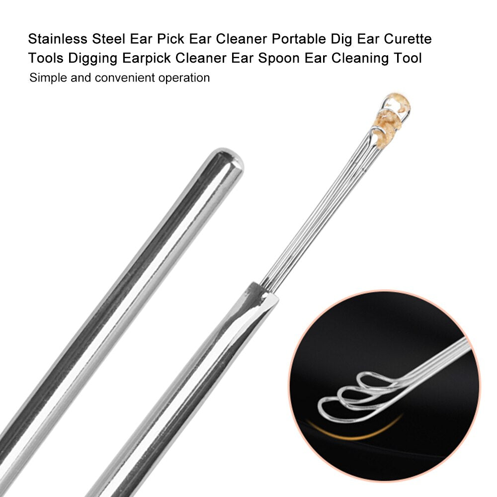 Stainless Steel Ear Pick Cleaner Portable Dig Ear Curette Tools Digging Earpick Cleaner Ear Spoon Ear Health Care Cleaning Tool Secondary image