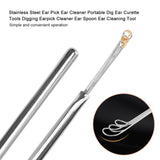 Stainless Steel Ear Pick Cleaner Portable Dig Ear Curette Tools Digging Earpick Cleaner Ear Spoon Ear Health Care Cleaning Tool