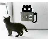 Cartoon 10pcs Black Kitten Switch Stickers Wall Stickers For Children's Rooms Living Room Bedroom Home Decor Stickers