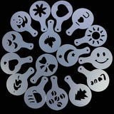 Coffee Mold Appuccino 16pcs/lot Latte pianting Stencil Mold Coffee Decor Barista Duster Art Template Strew Pad Duster