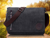 Canvas Leather Crossbody Bag Men Military Army Vintage Bags Shoulder Bag Casual Travel school Bags For Teenagers sac a dos bolsa