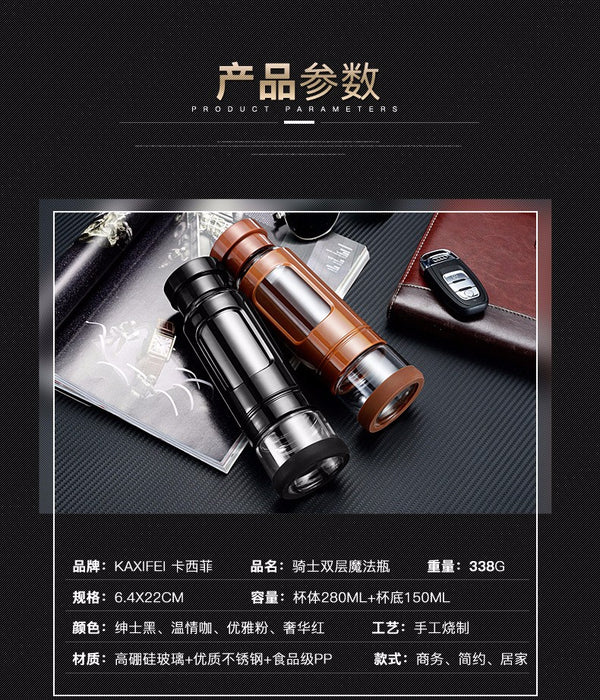 High quality 430ML Glass water bottle with tea infuser water tea bottle heat-resisting 4 colors