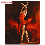 Youth Dancers Digital Painting DIY Handpainted Oil Painting by numbers oil paintings chinese scroll paintings Home Decoration