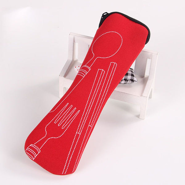 Travel accessories 1pcs popular 3x fork spoon stainless steel cutlery portable camping picnic bag