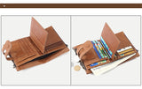 Double zipper bulk wallet anti-RFID steal fashion short casual men's wallet new genuine leather wallet