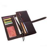 Long business and leisure hand holding High-quality cow leather multi-card purse Genuine Leather men's wallet
