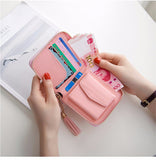 Hot Sale Square Women Coin Purses Holders Wallet Female Leather Tassel Pendant Money Wallets Hot Fashion Clutch Bag