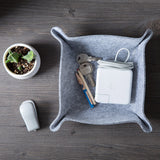 1PC Fabric Felt Desktop Sundries Storage Tray Wearable and Durable Foldable use for Office Livingroom Coffee Table Storage Items