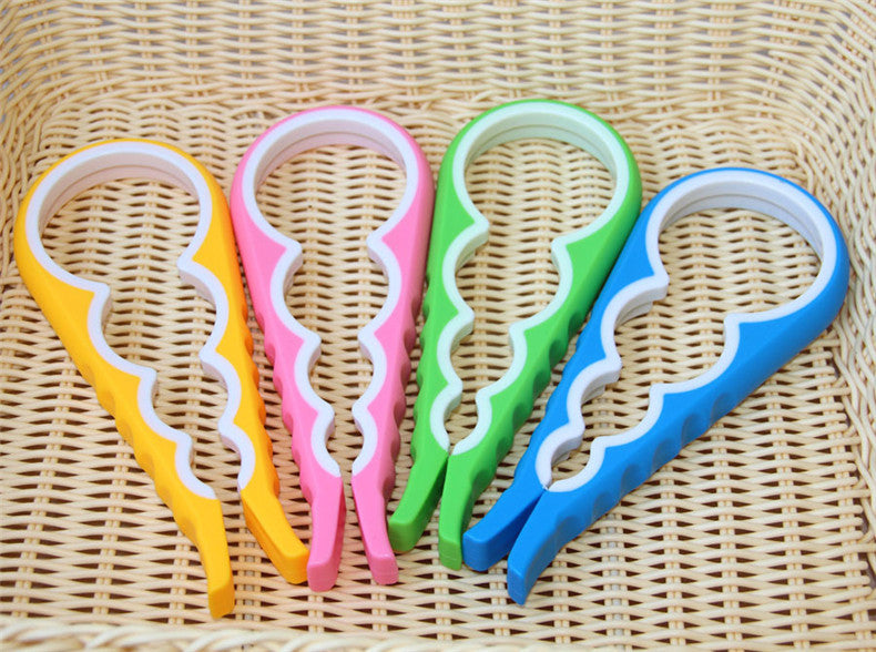 Creative Multifunction 1 pc 4 in 1 Gourd-shaped Can Opener Plastic + Rubber Jar Opener Screw Cap Jar Bottle Wrench