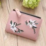 NEW women wallet small Embroidery Zipper Short Wallet Female Coin Purse Card Holders Handbag carteira feminina