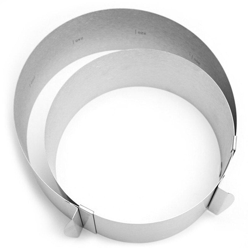 Retractable Stainless Steel 1 Pc Circle Mousse Ring Baking Tool Set Cake Mould Size Adjustable Bakeware 16-30cm