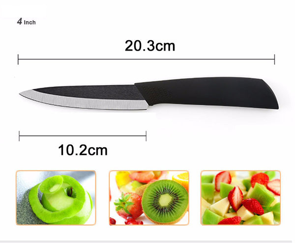 High quality brand black blade kicthen ceramic knife set 3" 4" 5" 6"inch+peeler+Acrylic Holder/stand Chef Kitchen knife