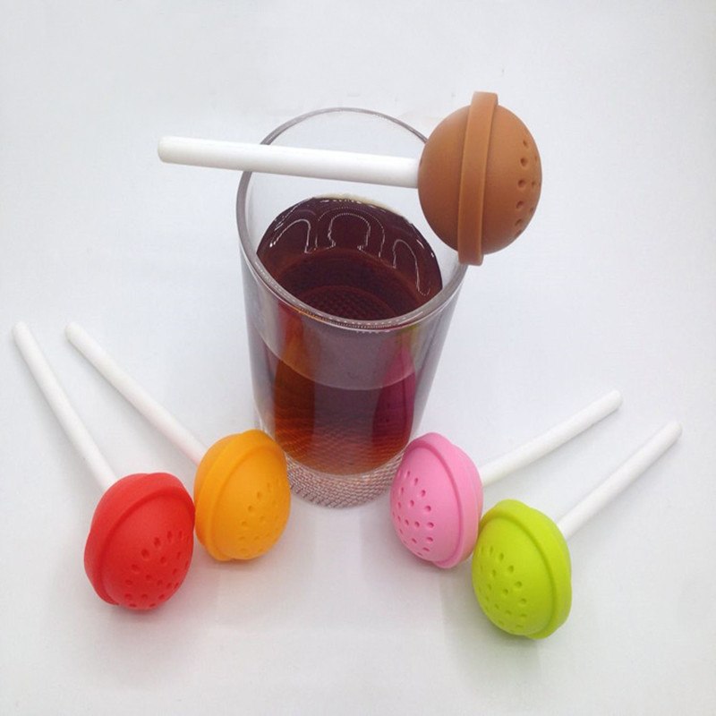 CJ155 Cute 1 pc Lollipop Shape Tea Infuser Silicone Puer Tea Strainer Loose-Leaf Spice Flower Herbal Tea Filter Funny Gift Secondary image