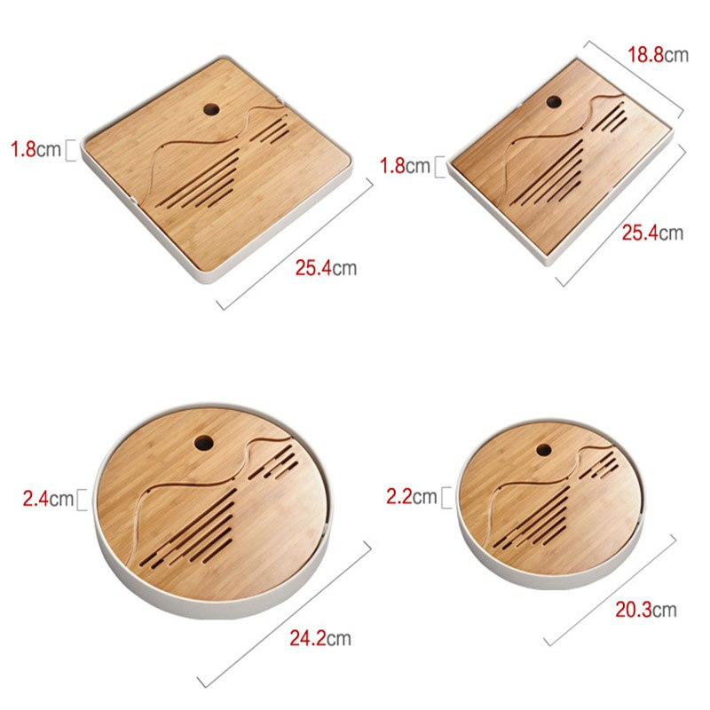 Kung Fu Tea Set Natural Wood Bamboo Tea Tray Rectangular Traditional Bamboo Tea Room Board Table Chinese Tea Room Tools Secondary image
