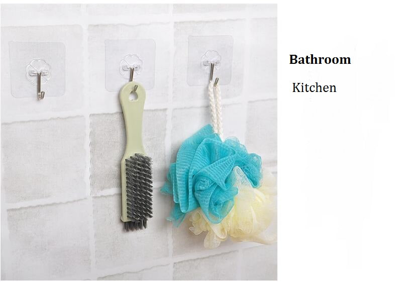 1pc Strong suction Wall Hooks Hanger Transparent Suction Cup Sucker Key Hook for Bathroom Kitchen