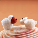 XBJ064 Landscape Mini 2pcs Cute Resin Crafts Decorations Simulation lovers sheep white sheep sheep goat
