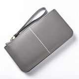 Long European&American zipper small fresh cell phone bag High-quality PU leather student thin multi-purpose wallet