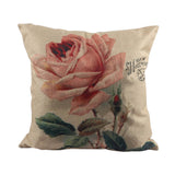 3 Chinese Style Wealth Rose Garden Home Decor Cushion Cover Fresh Flowers Linen Pillow Cover Decorative Throw Pillowcase