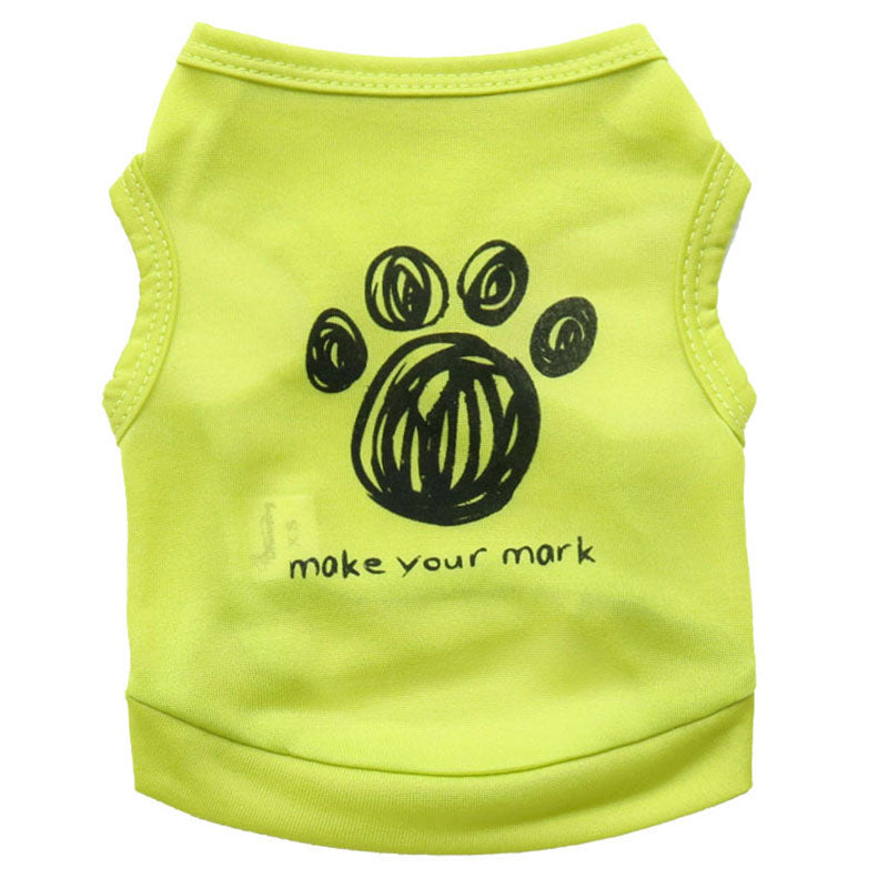 Cotton Dog Clothes Apparel Pet T-Shirt Clothing Summer Breathable Cozy Cat Pet Clothes for Dogs Vest Make your mark footprint