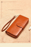 Women Wallet Leather Card Coin Holder Money Clip Long Clutch Phone Wristlet Trifold Zipper Cash Photo Famous Brand Female Purse