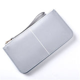 Long European&American zipper small fresh cell phone bag High-quality PU leather student thin multi-purpose wallet