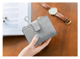 Fashion Small Female Purse short purse Lady Letter Snap Fastener Zipper Short Clutch Wallet Solid Vintage Matte Women Wallet