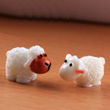 XBJ064 Landscape Mini 2pcs Cute Resin Crafts Decorations Simulation lovers sheep white sheep sheep goat