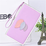Tide leaf new long section of lychee pattern ladies wallet Korean casual lunch box clutch ladies' leather handbag purse