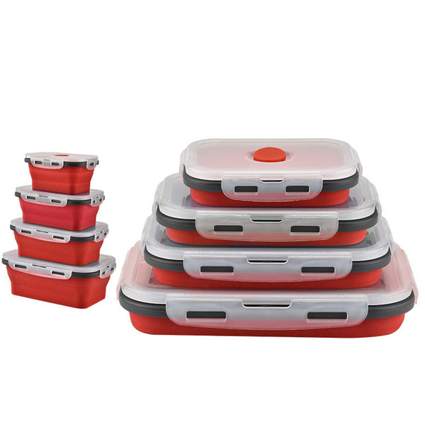 Silicone Folding Bento Box Collapsible Portable Lunch Box for Food Dinnerware Food Container Food Bowl For Children