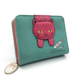 Women cute cat wallet small zipper girl wallet brand designed pu leather women coin purse female card holder wallet
