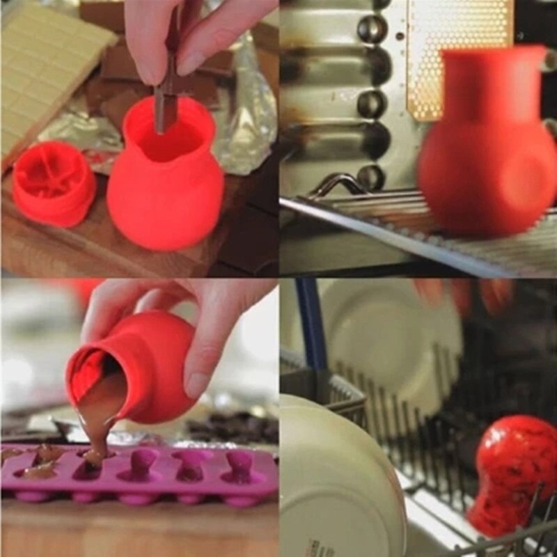 Silicone Chocolate Melting Pot Mould Butter Sauce Milk Baking Pouring Kitchen Heat Microwave cooking tools kitchen gadgets