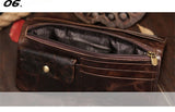 Oil wax leather men's leather wallet casual retro long wallet large capacity multi-position clutch men's purse