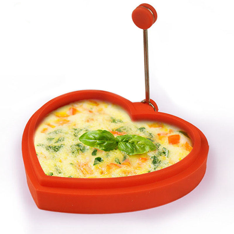 Brand heart shape Silicone Egg Mold Egg Omelette device Cooking Tool Mould with Metal Handle Main image