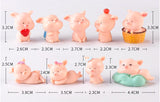 2pcs/lot Piggy Story Micro Landscape Resin Crafts Small Decoration Keychain Accessories Dolls 12 Zodiac Pigs