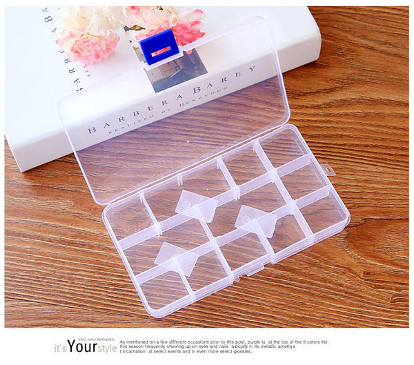 Practical Adjustable 10/15/24 Compartment Plastic Storage Box Jewelry Earring Bead Screw Holder Case Display Organizer Container