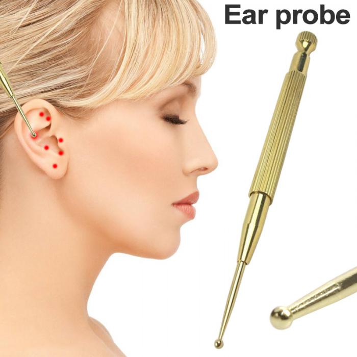 New Hot Ear Probe Brass Ear Acupuncture Point Massage Probe Health Care Tool Auricular Detection Pen Stick Secondary image