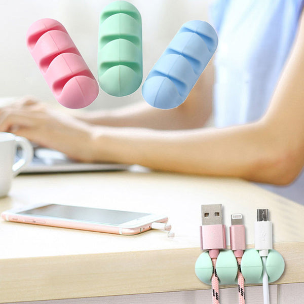 2 Pcs Cable Winder Stick-on Wire Headphone Headset Wire Wrap Cord Winder Organizer Cable Collector Silica HotTop