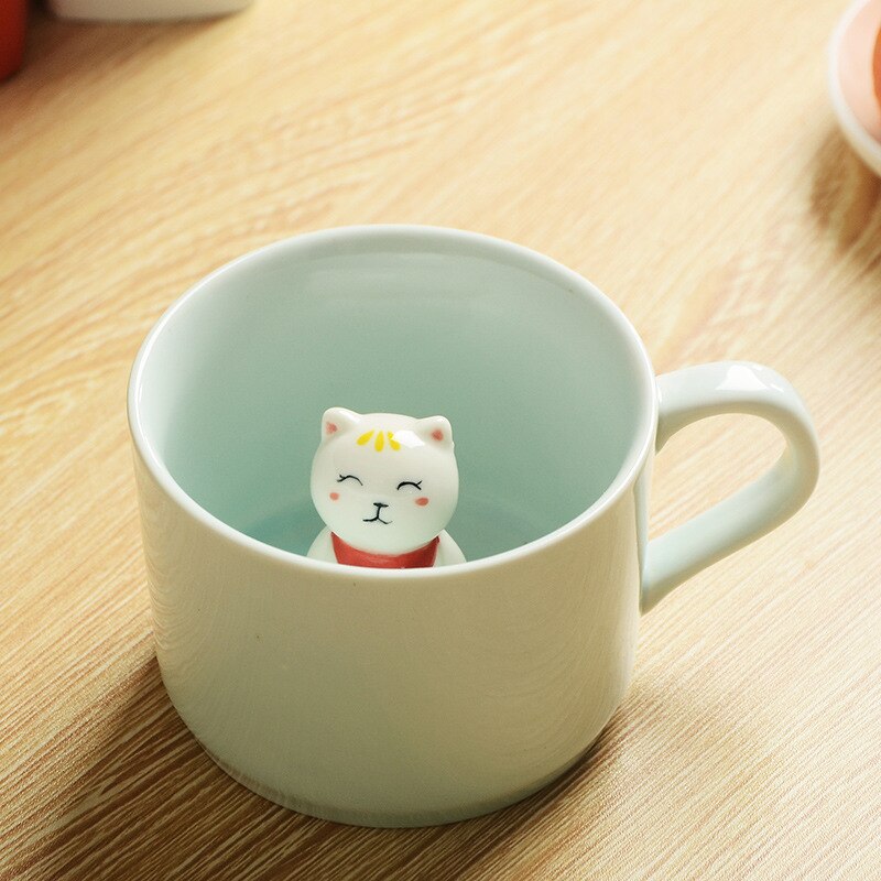 New Arrive Creative Cartoon Ceramic Mugs Cute Animal Coffee Milk Tea Cup 220ml Novelty Birthday Gifts Mugs Main image