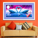 DIY 5D Diamonds Embroidery Only Love Two swans Magic cube Round Diamond Painting Cross Stitch Diamond Mosaic Home Decor