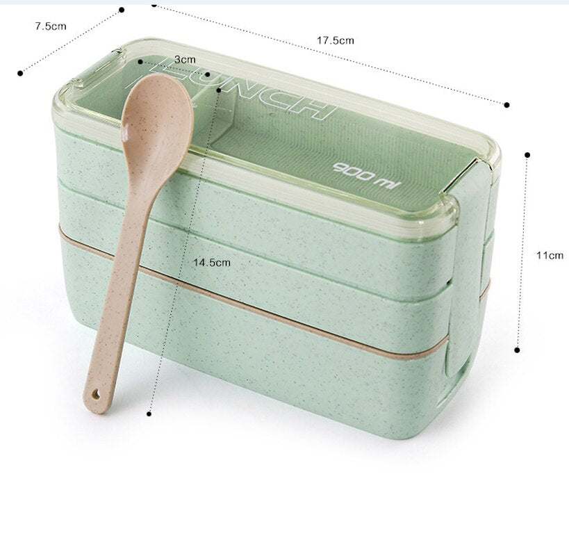 New Arrive 750ml Japanese Microwave Lunch Box Portable 3 Layer Bento Box Healthy Food Container Oven Dinnerware set