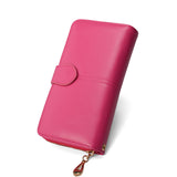Women Wallet Leather Card Coin Holder Money Clip Long Clutch Phone Wristlet Trifold Zipper Cash Photo Famous Brand Female Purse