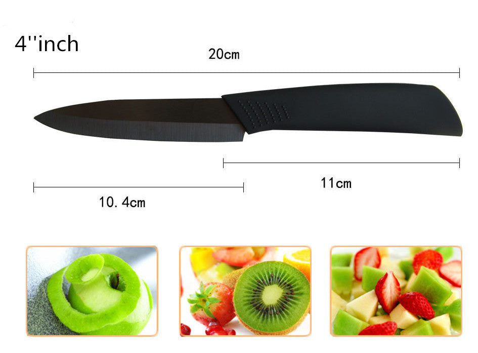 Top quality Gifts Zirconia black blade black handle 3" 4" 5" 6" inch + Peeler + covers ceramic kitchen knife set