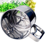 Newest Stainless Steel Mesh Flour Sifter Mechanical Baking Icing Sugar Shaker Sieve Tool Cup Shape