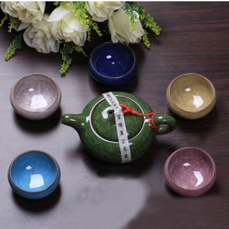 CJ258 High Quality 7 pcs/lot China Dehua Colorful ceramic cup Binglie tea cup Beautiful Environmental protection Secondary image
