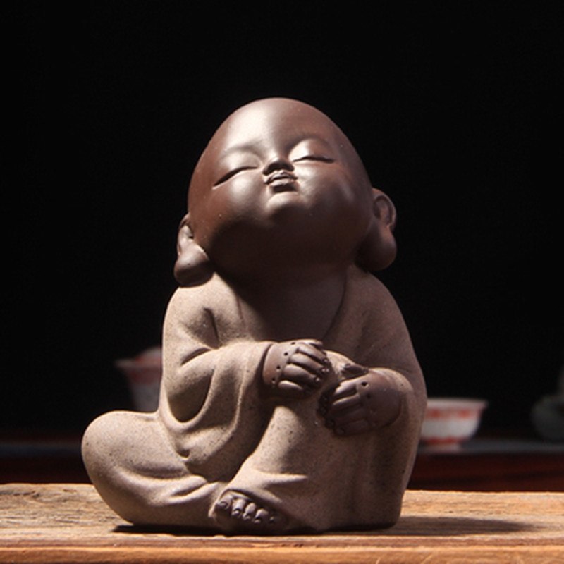 CJ278 Factory Outlets Lovely Buddha Tea Pet Monk Sand Tea Pet High Qulity Purple Tea Pet Tea Set Fitting Hand Decoration