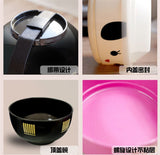 CJ010 Japanese-style cartoon bento box round festive plastic lunchbox Dinnerware Sets Meal Box microwaveable tableware suit