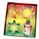 DIY Baking mould Stainless Steel CHRISTMAS Cookie Cutter Set,include Moon, Plum flower,snowflake,Snowman