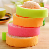 Cute Fruit Shape 4 pcs/set Microfiber Sponge Scouring Pad Cleaning Cloth Remove Stains Thickened Sponge Kitchen Tools