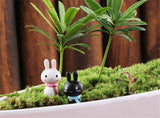 XBJ058 Mini Rabbit 2pcs Animal Miniature Fairy Garden Decoration Doll House Terrarium Decor Ornament Toys
